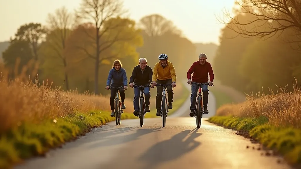 Seniori brauc ar velosipēdiem lauku ceļos Tukuma apkārtnē